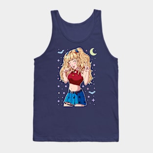 Cute Anime Girl Blonde Tank Top